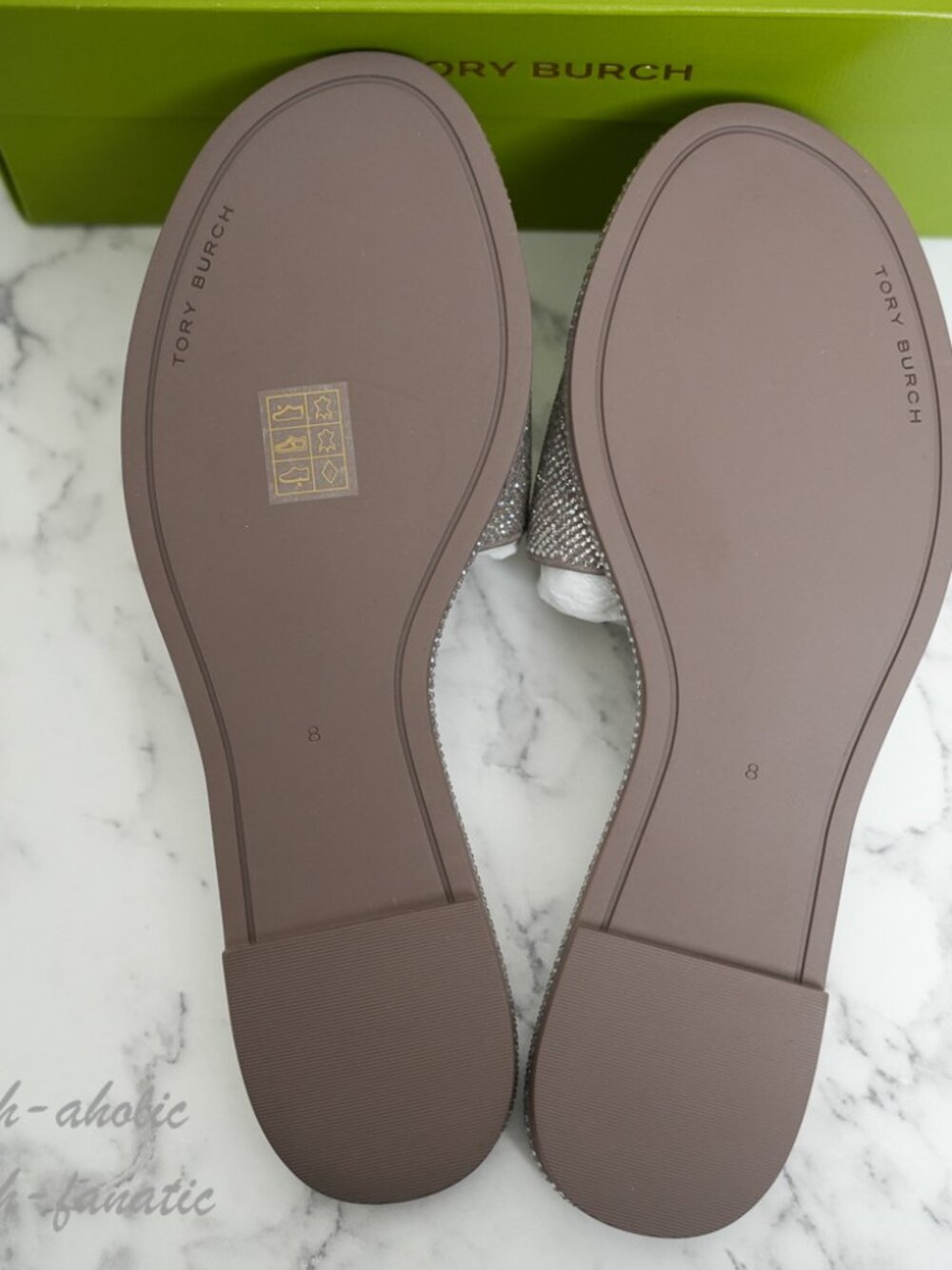 Tory Burch Everly Rhinestone Slide Sandals in Dark Clay/Crystal size 9 NIB - Picture 6 of 10